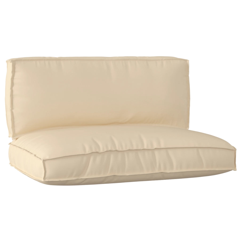 Set di cuscini per pallet 2 pezzi beige in tessuto Oxford