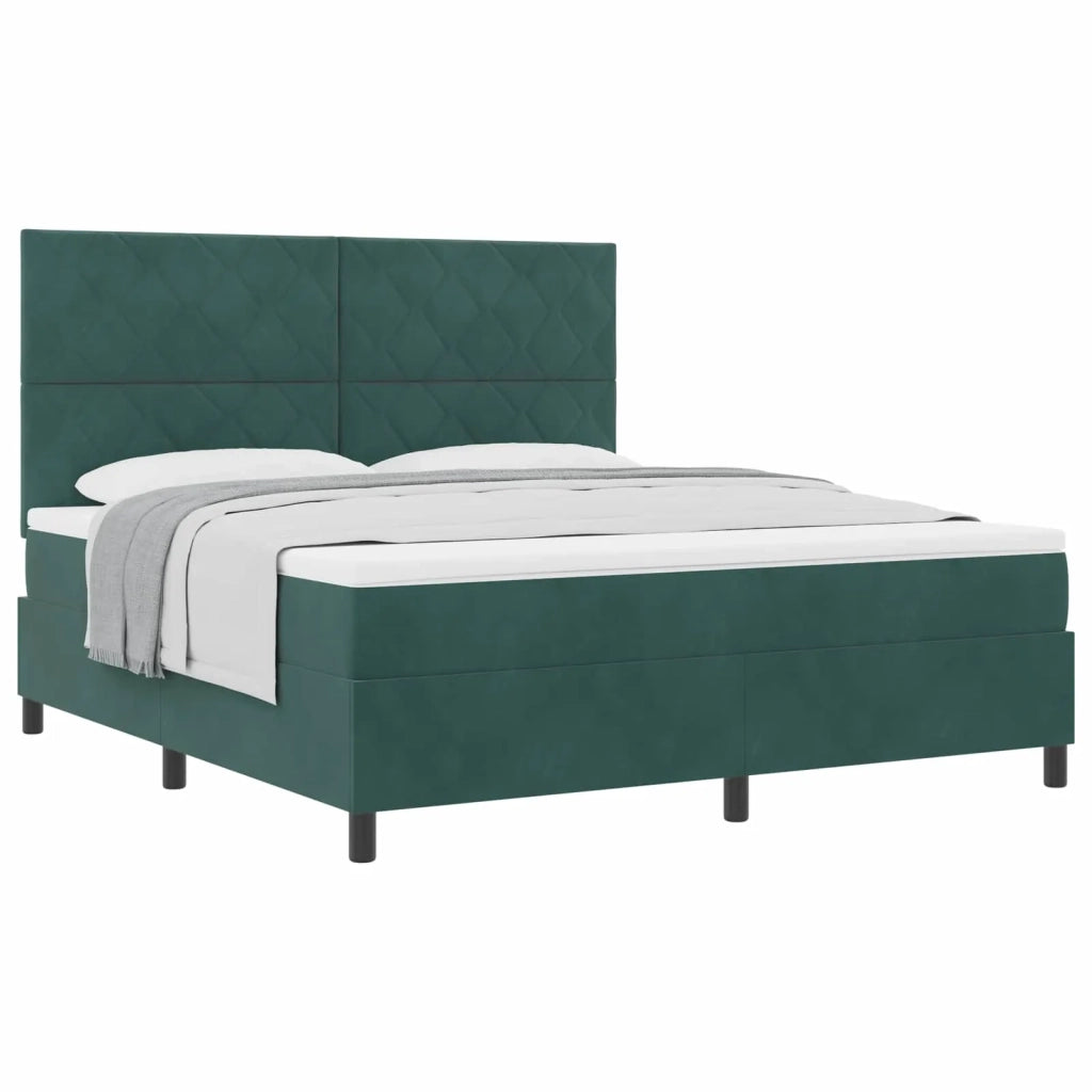Letto a molle con materasso Verde Scuro 180 x 200 cm Velluto 3339917