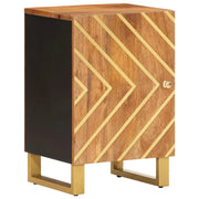 Mobiletto da Bagno Marrone e Nero 38x33,5x58 cm Legno di Mangocod mxl 126663