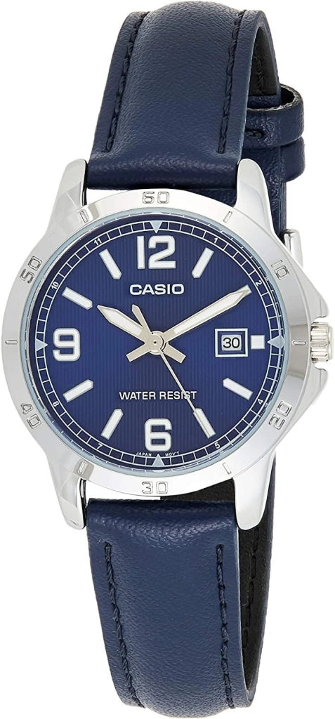 CASIO COLLECTION Mod. LADY DATE, LEATHER - BLUE