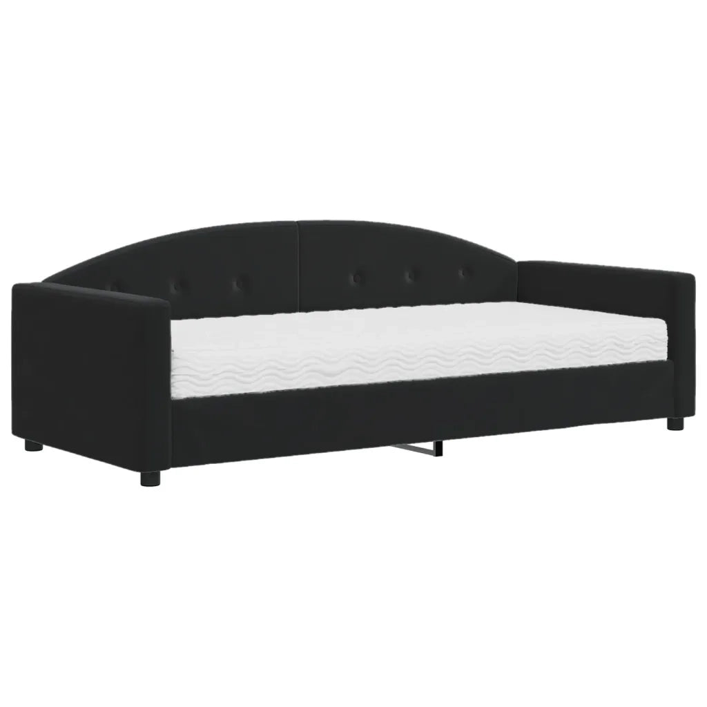 Divano letto | Sof¨¤ letto | Letto singolo con Materasso Nero 90x190 cm in Velluto