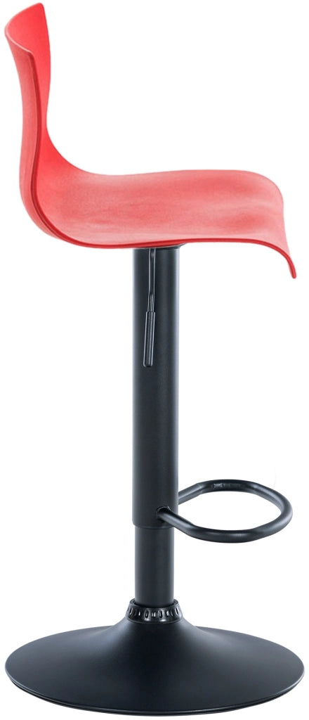 Sgabello Hover in polipropilene e metallo rosso,Metallo nero opaco