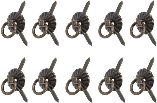 Retro Scatola in Legno Maniglie - Maniglie con Pomo - Stile Antico - 19mm - Decorazione di Arredamento - Ferro - Bronzo Verde - Adatto per 100 Pezzi.