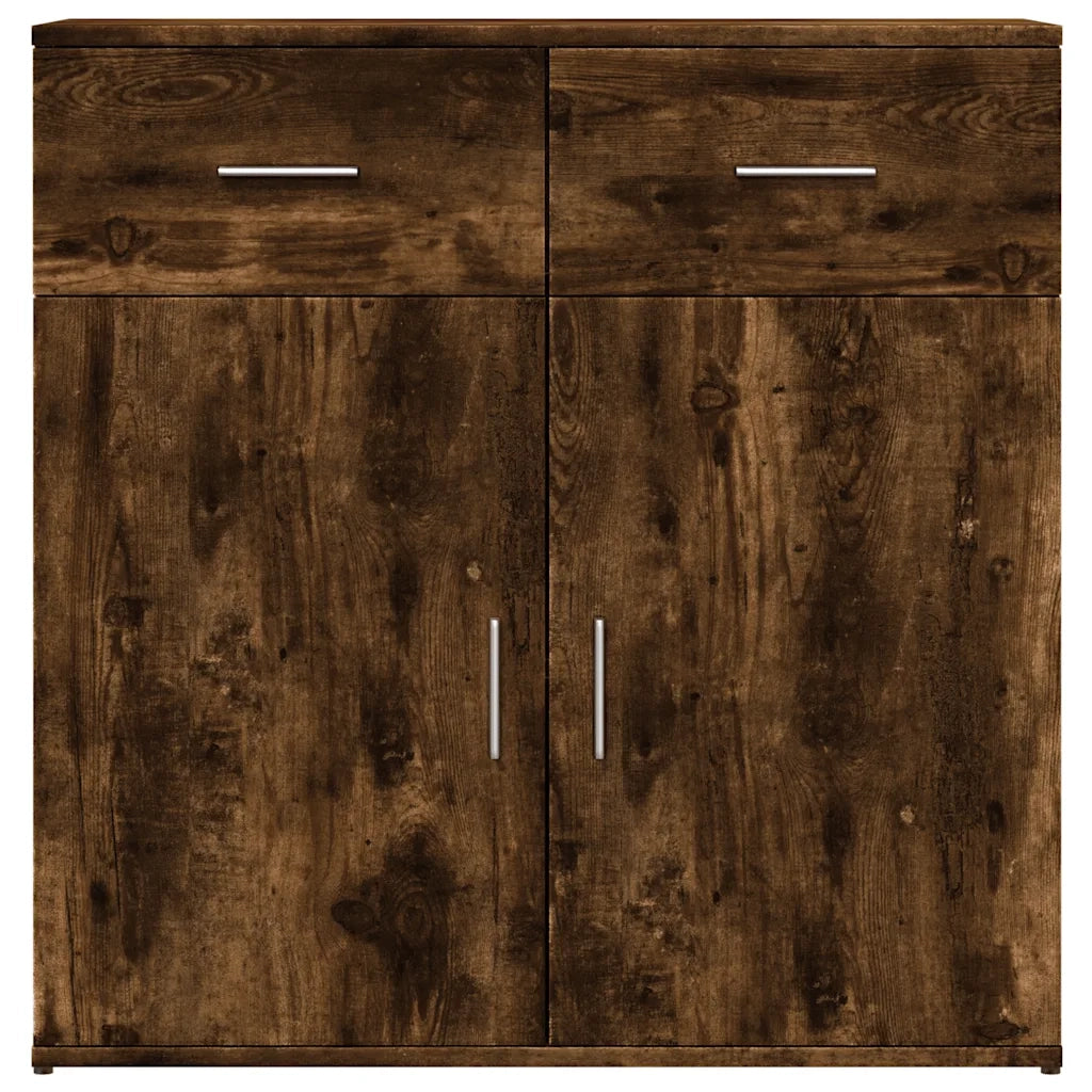 Credenze 2 pz | Madia | Buffet da pranzo | Armadio da pranzo Rovere Fumo 79x38x80 cm in Legno Multistrato