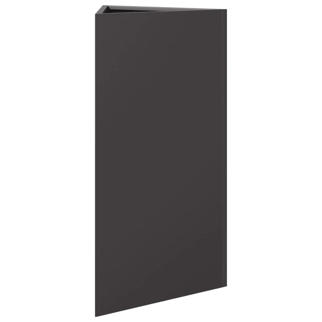 Fioriera rialzata triangolare per piante fiori e patio/giardino 40 x 34,5 x 70 cm acciaio nero 02_0038810