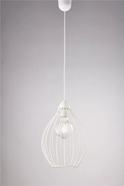 PINO LAMPADARIO IN METALLO DESIGN MODERNO COLORE BIANCO E27 1 LUCE 57 WATT 106X23 CM