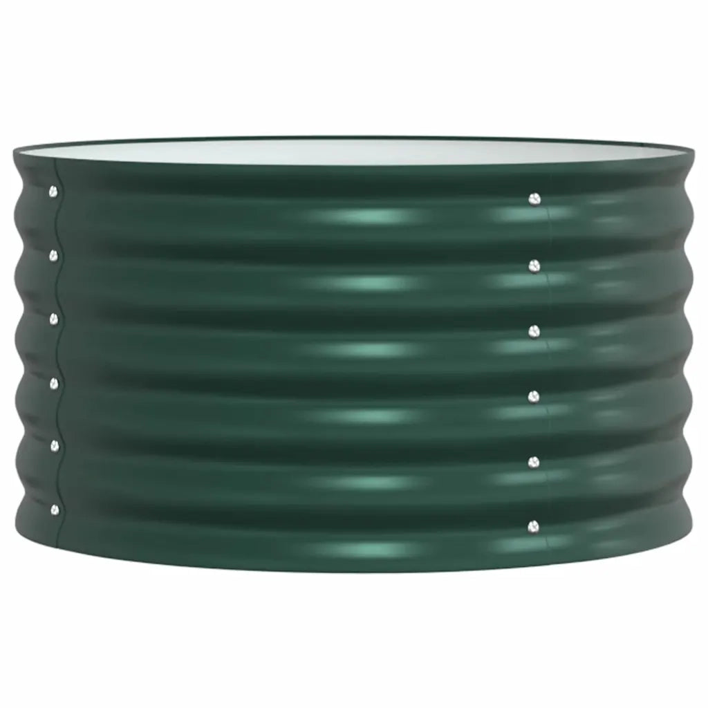Fioriere | Cassetta per fiori | Letto Rialzato Verde 80 x 80 x 44 cm Acciaio