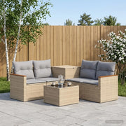 Set di divani 6 pz Beige e Grigio Chiaro 3447625
