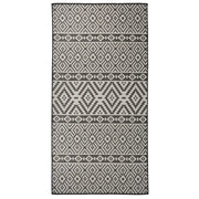 Tappeto da Esterni a Tessitura Piatta 100x200 cm Strisce Nere