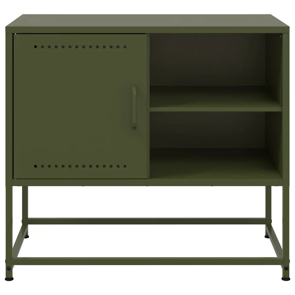 Mobile TV Verde Oliva 68x39x60,5 cm in Acciaio 846522