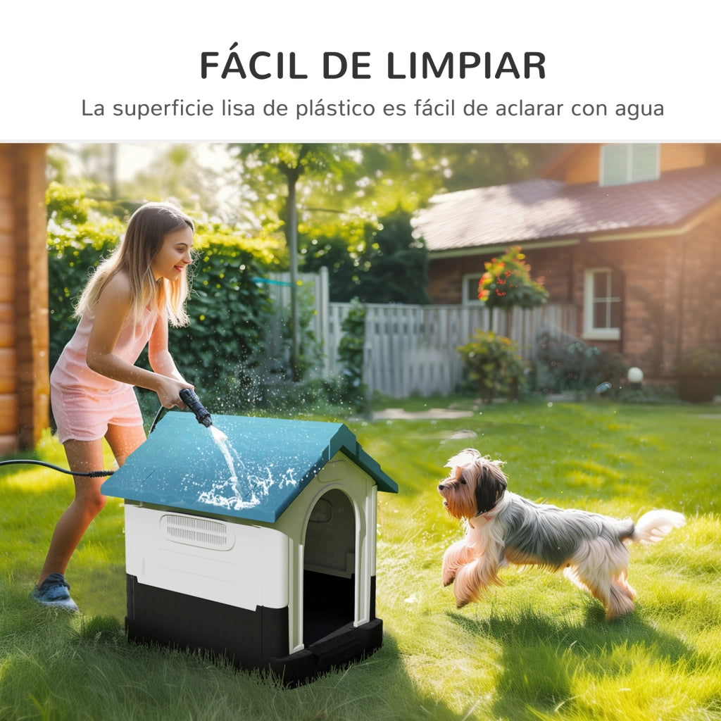 Casetta per cani ¨C zephmum ¨C plastica blu 64.5x57x66 cm