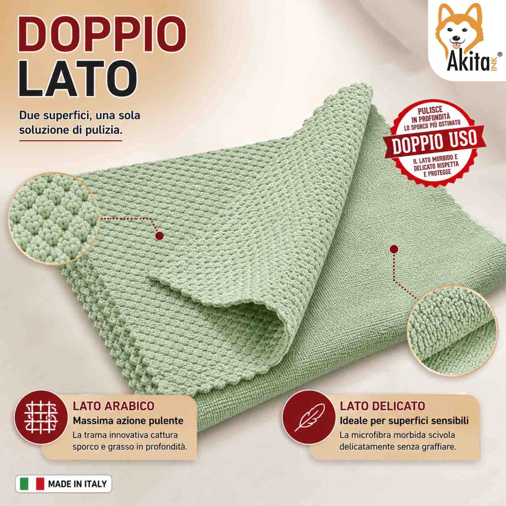Akitaink 3 Panni Pavimenti Microfibra Arabico 50x70 cm