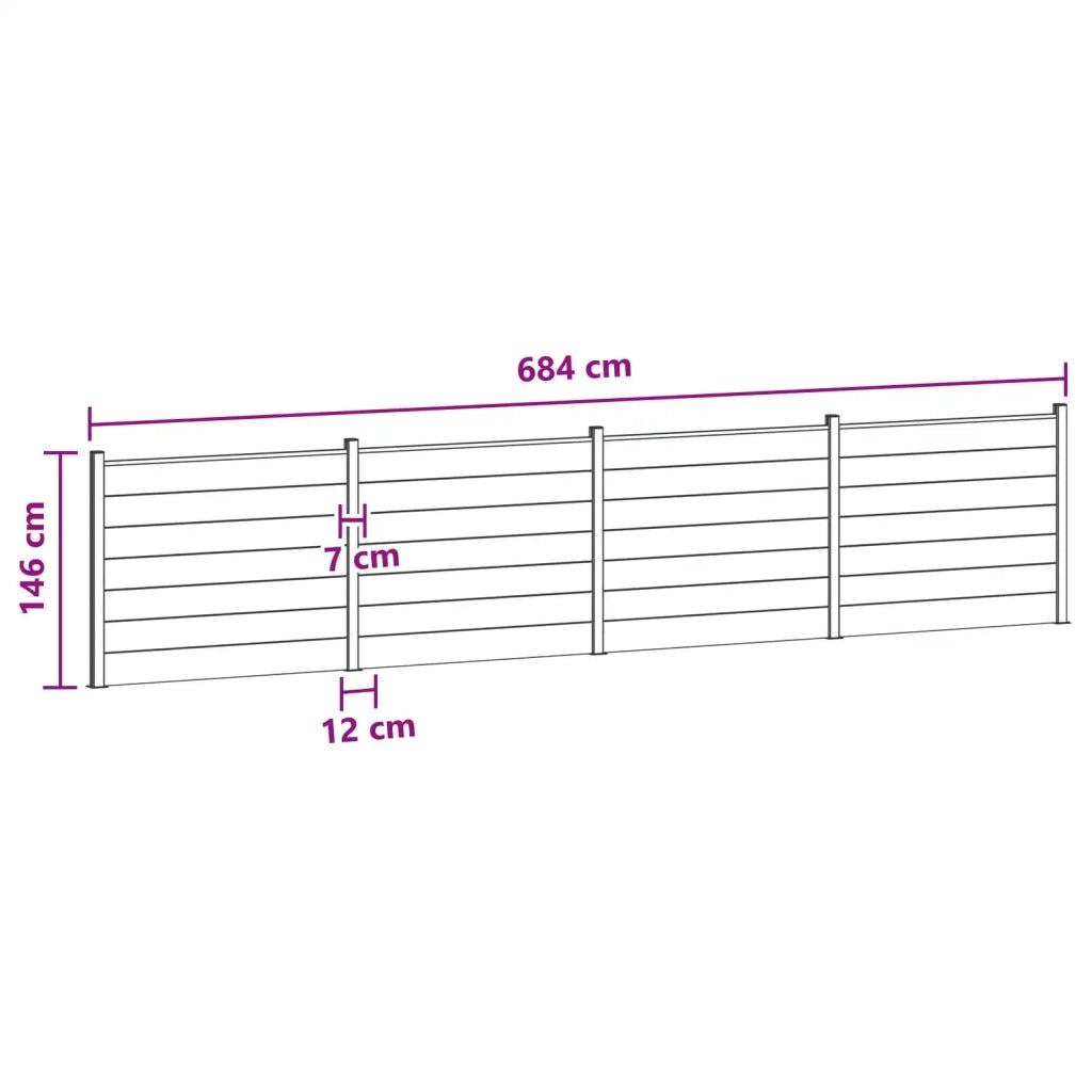 Pannello di Recinzione 4 pcs WPC e Alluminio Nero 3429477