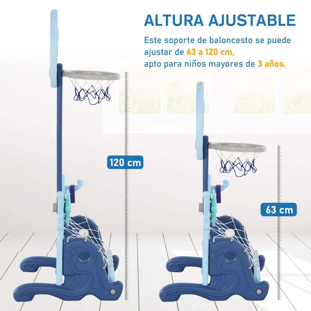 Centro Attivita' Multisportivo per Bambini con Supporto Regolabile ¨C zephmum ¨C 58x56x154 cm Blu