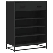 Scarpiera | Mobile per scarpe Nera 75x38x97,5 cm in Truciolato e Metallo