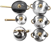 Set di pentole in acciaio inossidabile per cucina da 12 pezzi, duraturo.