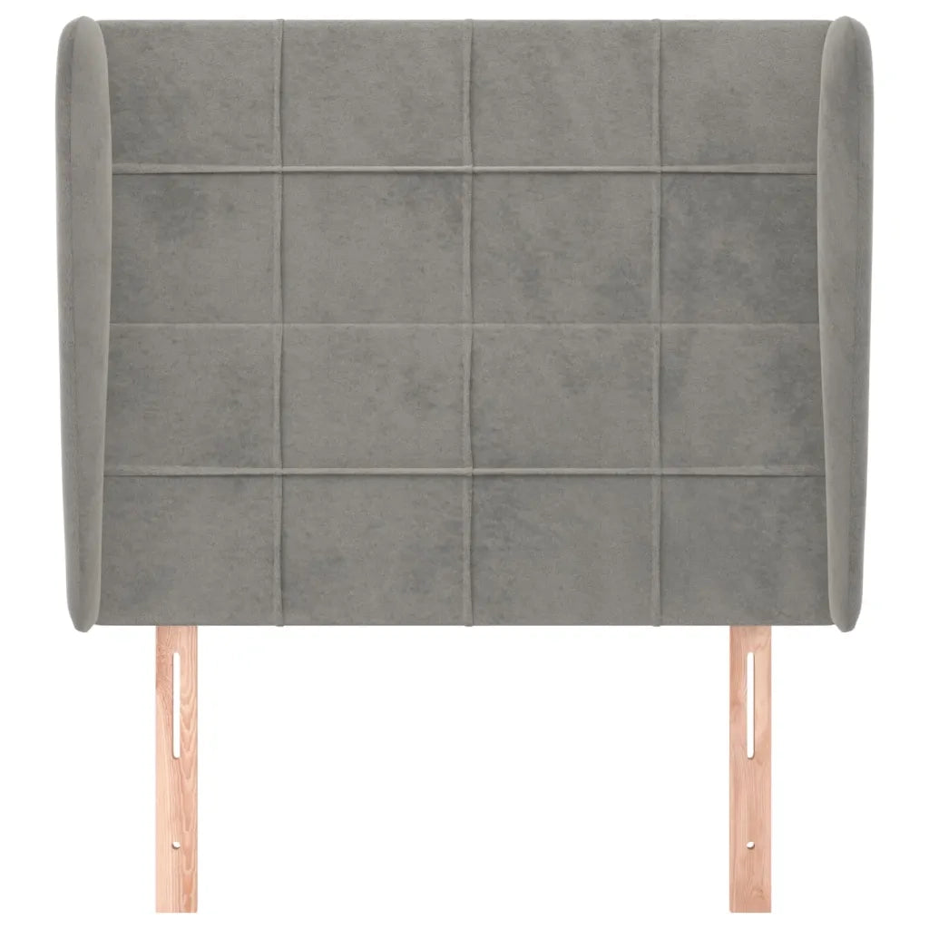 Testiera | Testata ad Orecchio Grigio Chiaro 83x23x118/128 cm in Velluto