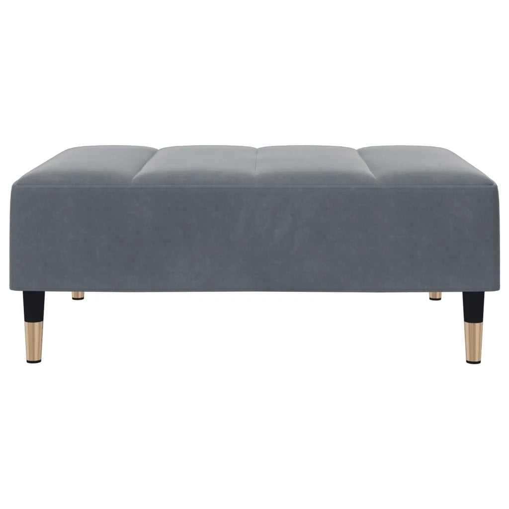 Poggiapiedi Grigio Scuro 77x55x31 cm in Velluto