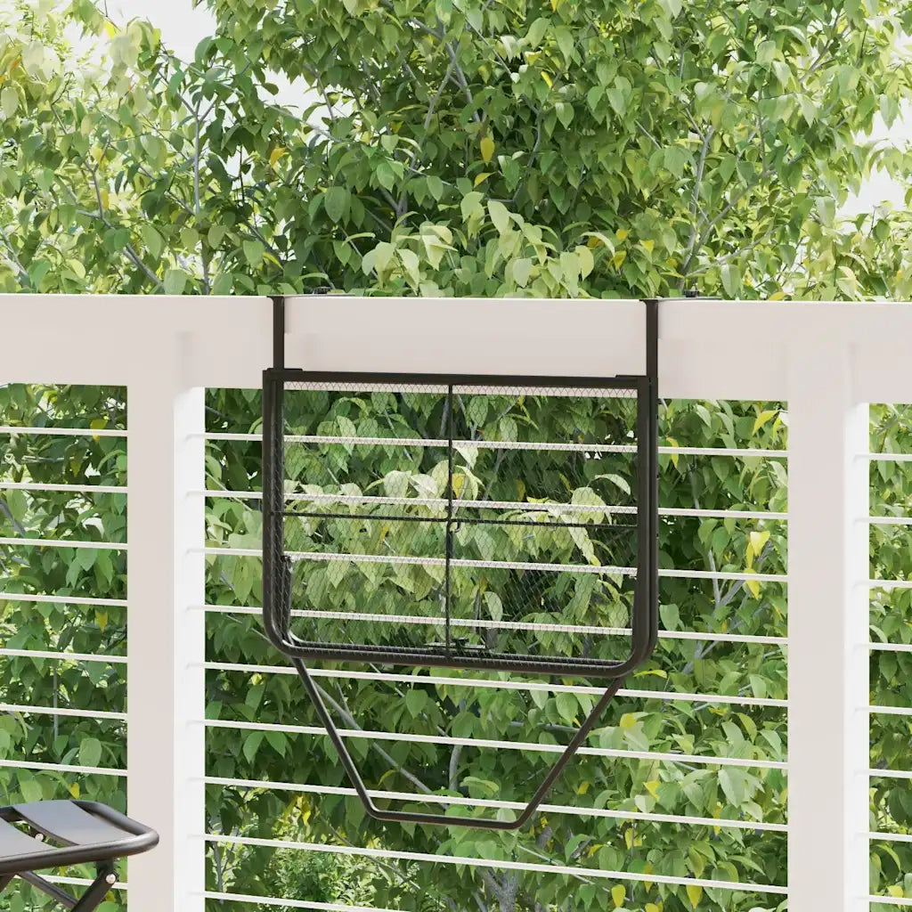 Tavolo da Balcone Nero 60x40 cm in Acciaio 325924