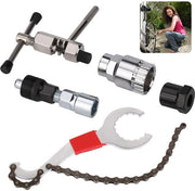Kit di riparazione bicicletta - Strumento per rimuovere la cassette - Strumento per catena e chiave per catena - Strumento per catena - Multitool in acciaio di carbonio - Dimensioni 200 x 68 mm - Attrezzatura per bicicletta