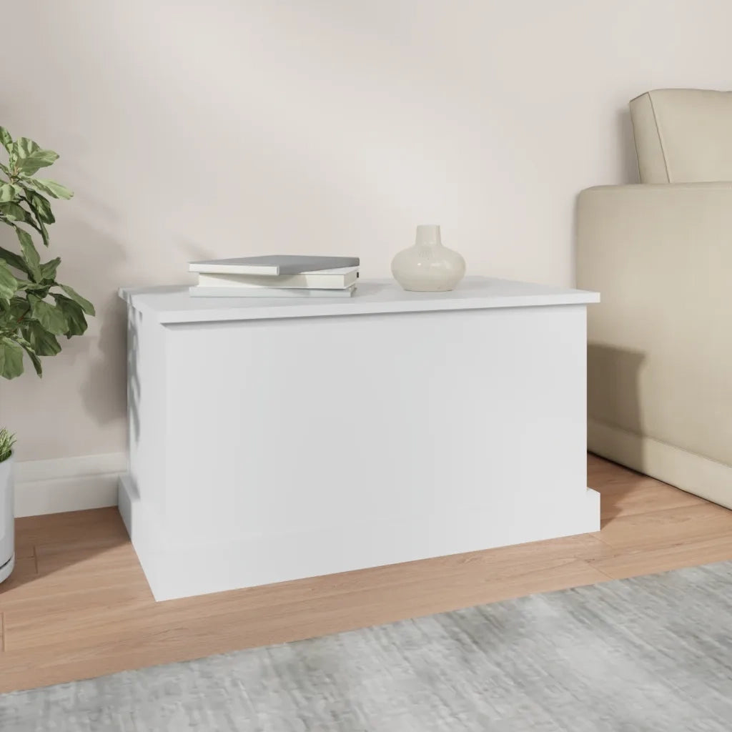 Scatola portaoggetti bianca 70x40x38 cm in legno ingegnerizzato 816504