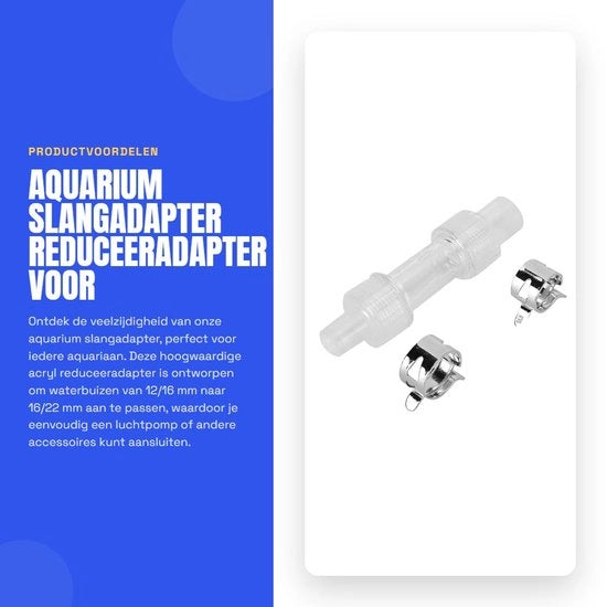 Adattatore riduttore per tubi acquari - Acquario - Adattatore per tubi acquari - Adattatore per pompa aereazione - Acquario - Adatto per tubi 12/16 mm...