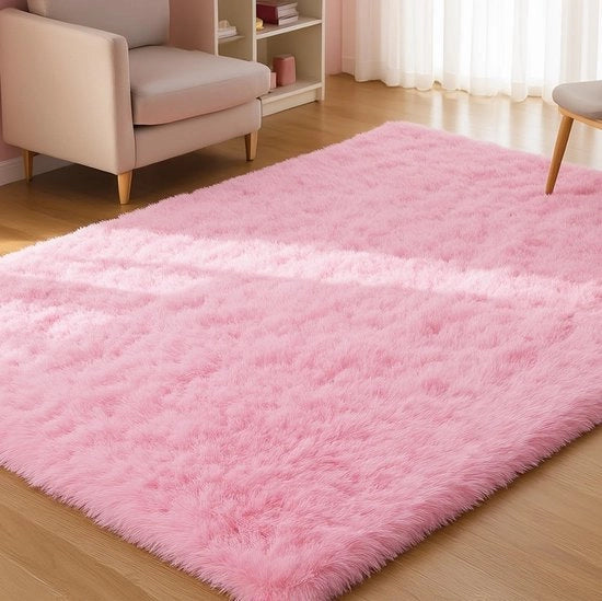 Tappeto morbido ad alta densità, leggermente rosato, lavabile, 80x160 cm, per soggiorno, con superficie antiscivolo, tappeti extra grandi per camera da letto, morbidi e moderni tappeti in materasso per camerette.