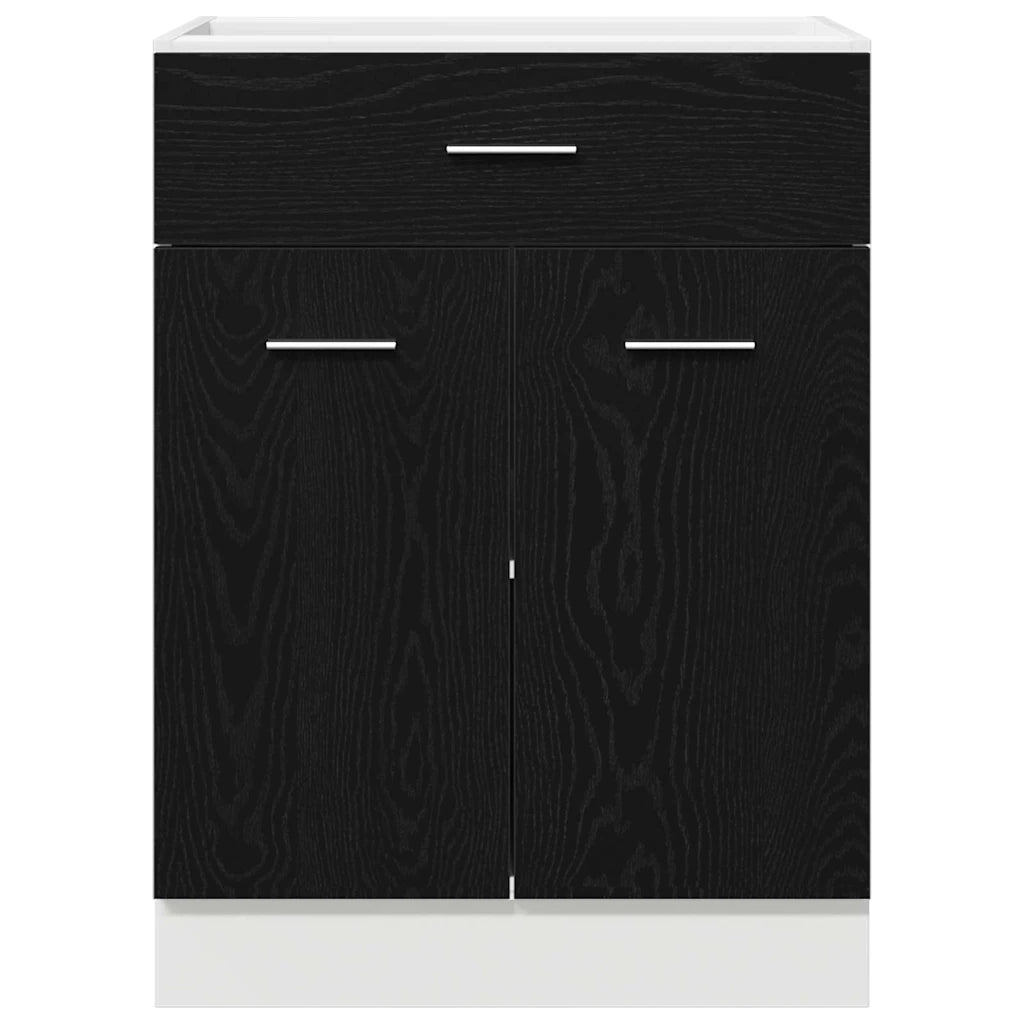 vidaXL Armadio Base con Cassetto Rovere nero 60 x 46 x 81.5 cm