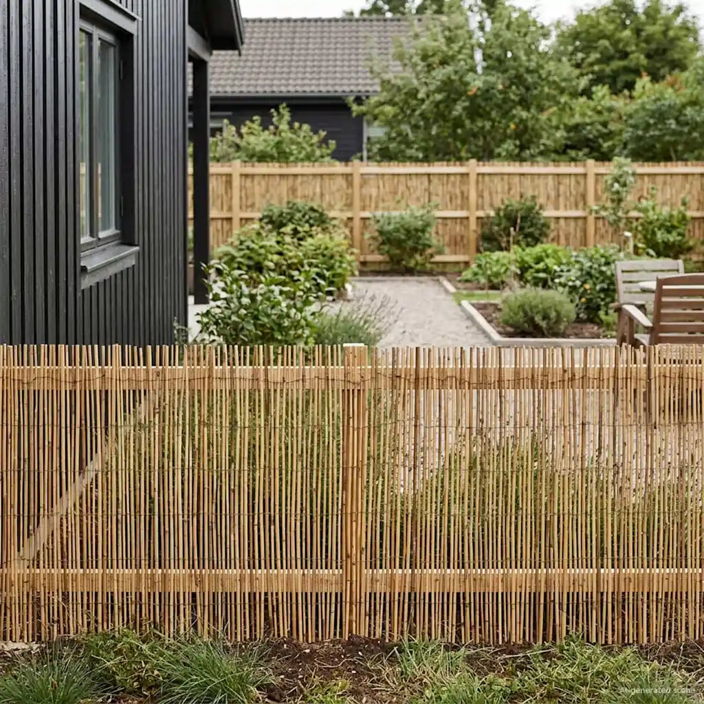 Recinzione per Giardino Carbonizzato 500 x 80 cm Giunco 42031270