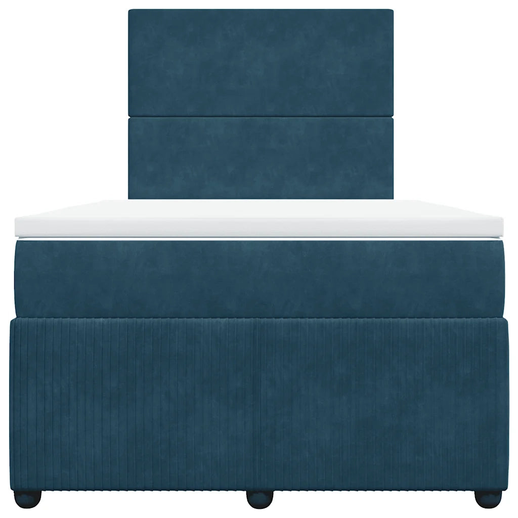 Giroletto a Molle con Materasso Blu 120x200 cm in Velluto