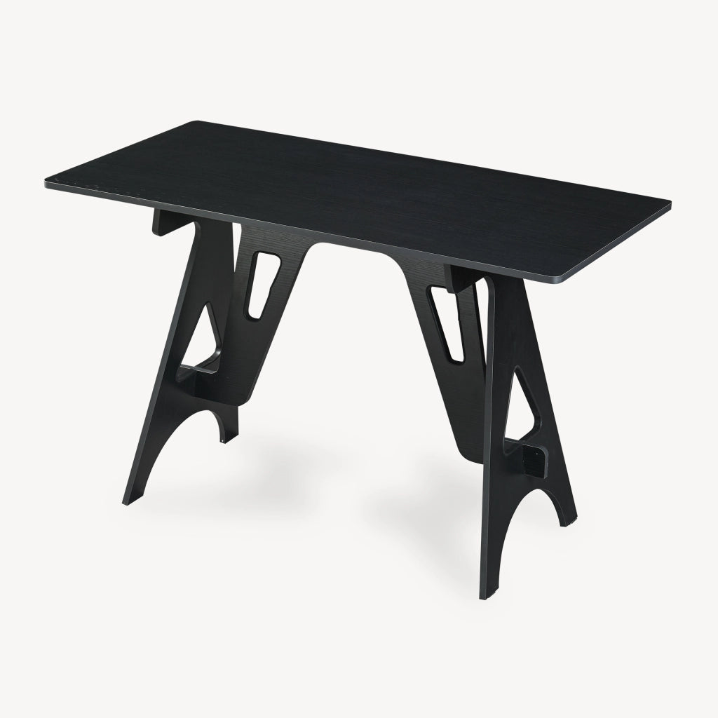 Scrivania Bostenenna con Struttura Geometrica 120 x 60 x 75 cm - Nero Effetto Legno [en.casa]