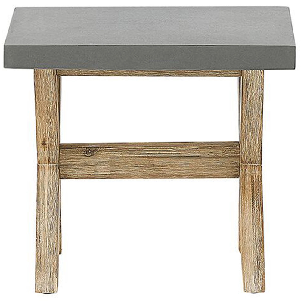 Set da pranzo per esterni grigio chiaro in fibra di legno cemento per 6 persone tavolo e sgabelli dal design moderno