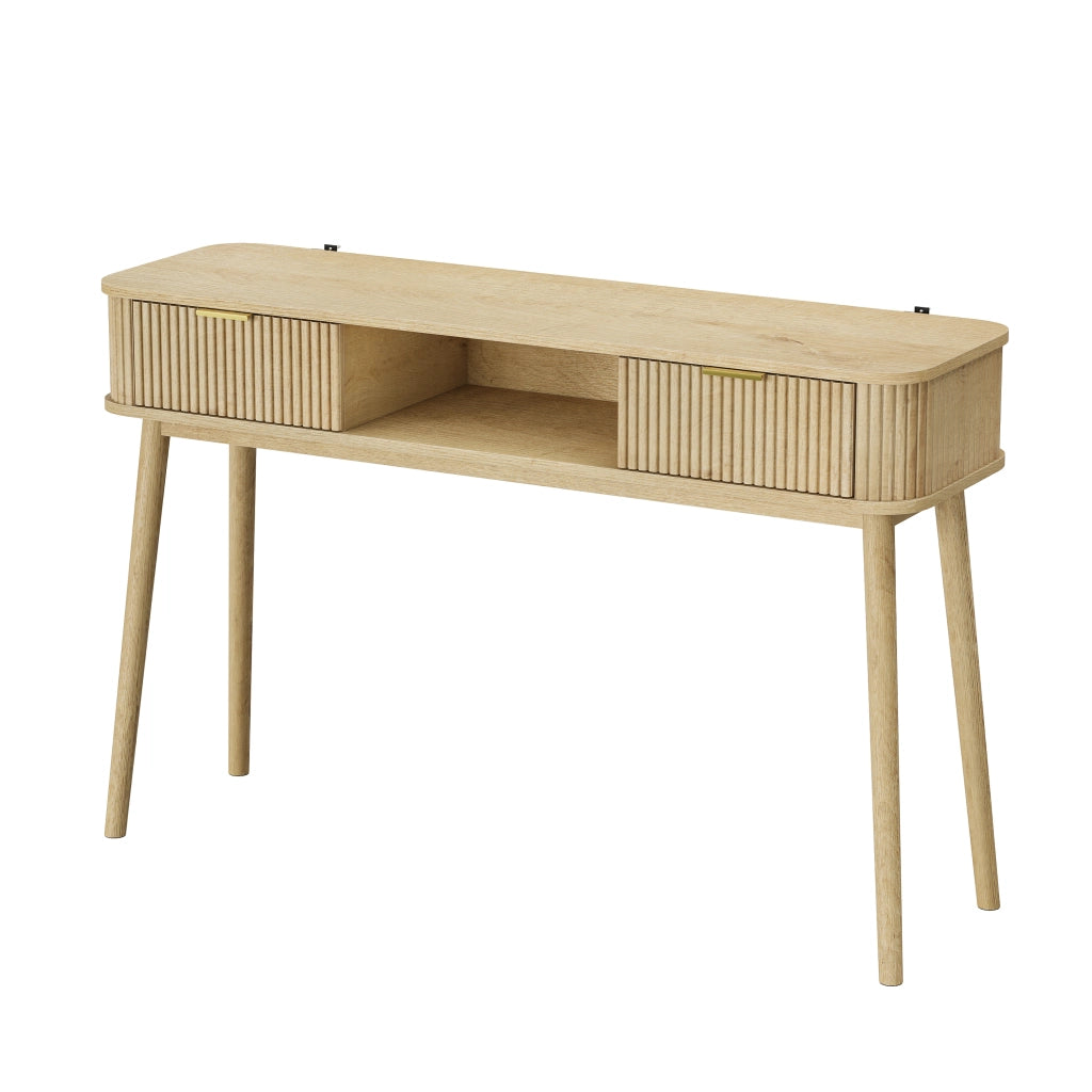 Scrivania con cassetti e ripiano ¨C Minimal ¨C Rovere multistrato 90x50x75