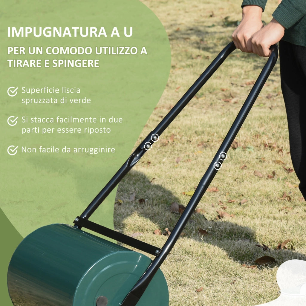 Rullo per Prato ¨C Minimal ¨C Verde Scuro, Metallo, 102x50x30 cm