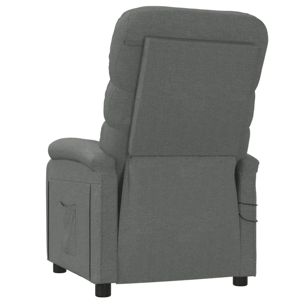 Poltrona Massaggiante | Sedia Relax Elettrica Grigio Scuro in Tessuto
