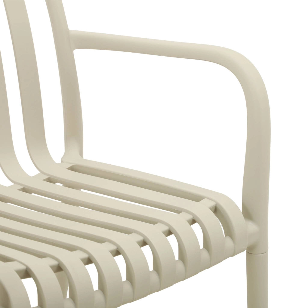 Set 4 poltrone da giardino in plastica, beige