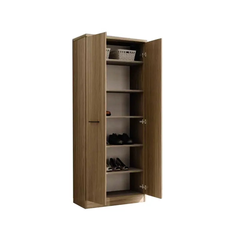 Armadio scarpiera multiuso Noce Naturale in legno nobilitato 2 ante h182x71x38