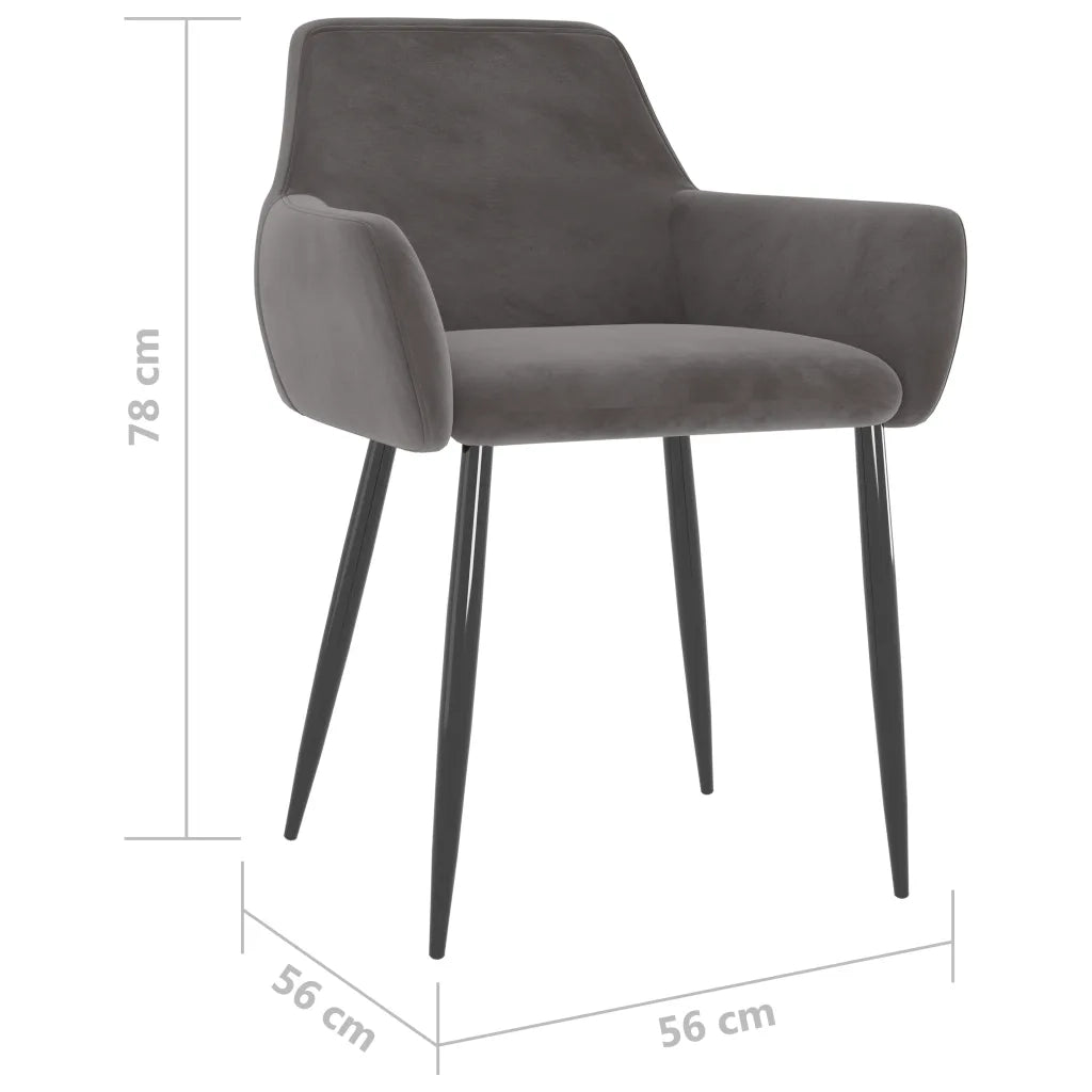 Sedie da Pranzo 6 pz Grigio Scuro in Velluto cod mxl 10277
