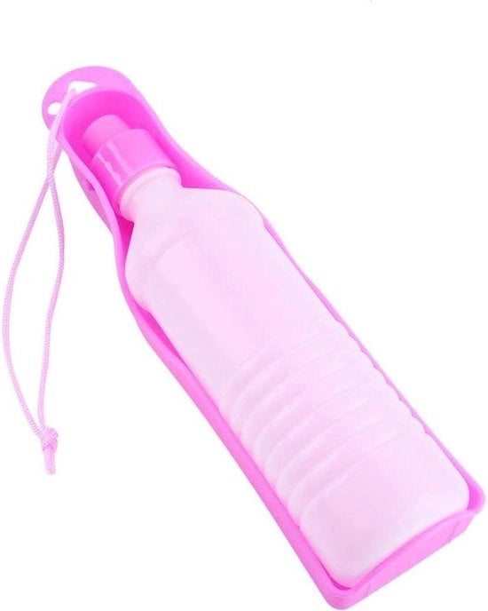 Acqua per animali da viaggio in plastica rossa, 500 ml.