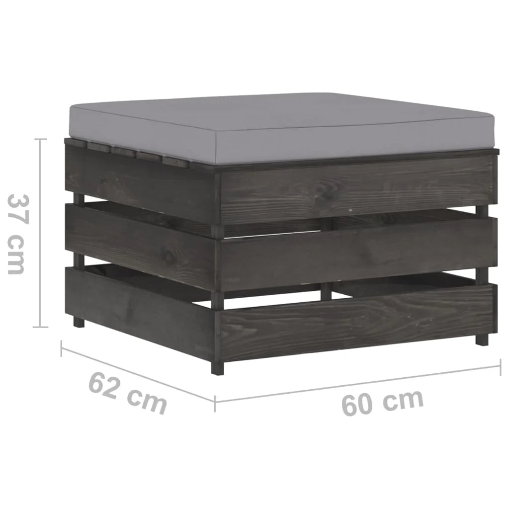 Set di mobili da giardino mobili da esterno 2 pezzi con cuscini legno impregnato grigio 02_0015886