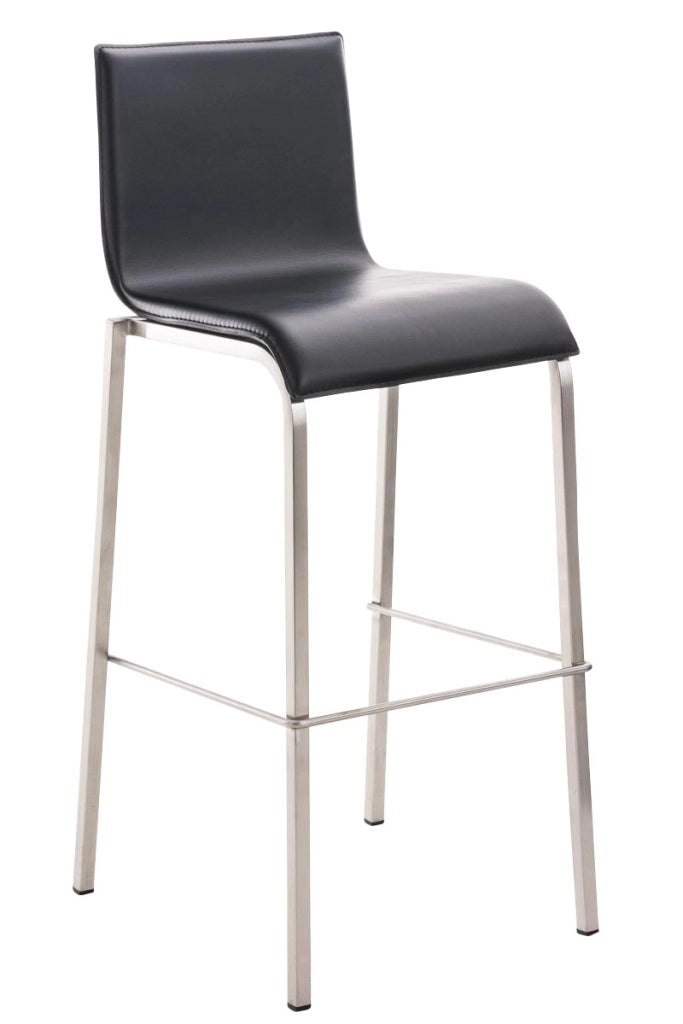 Sgabello Avola E78 in similpelle nero