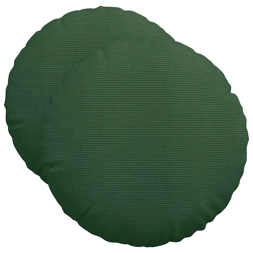 Cuscini per Seduta 2 pcs Verde Scuro Ø50 x 19 cm
