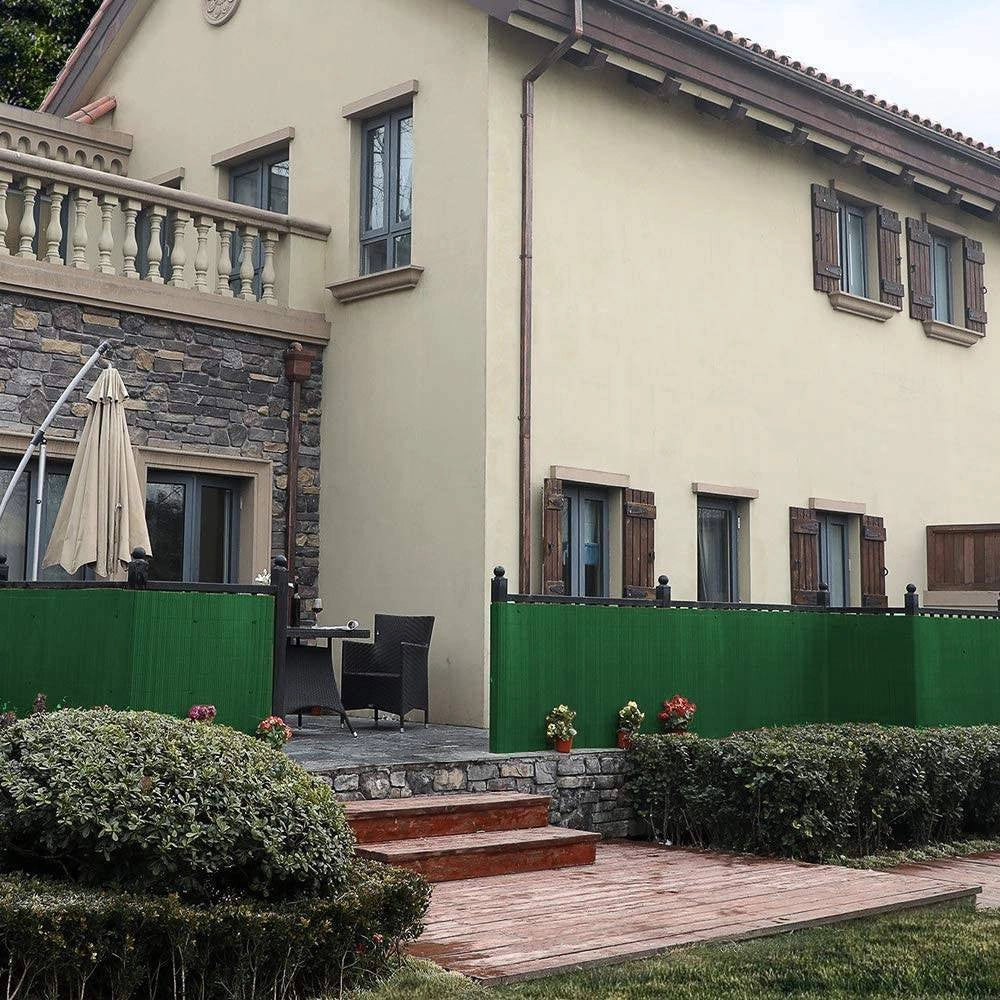 Trade Shop - Recinzione Giardino Frangivista Per Balcone Canniccio Pvc Verde Esterno 1,5x3 Mt -
