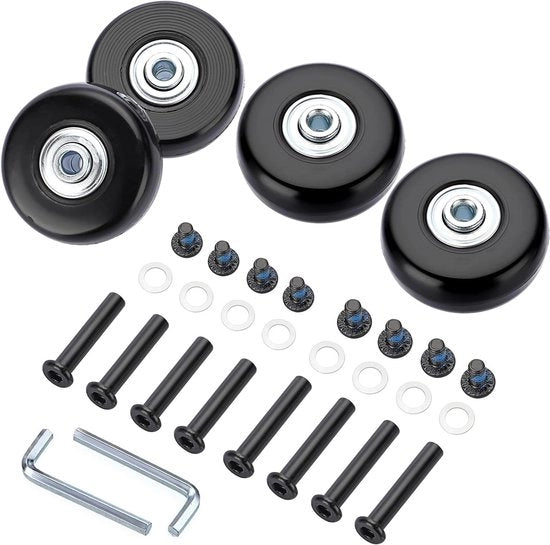 Sostituzione Ruote per Bagagli - Rullo Girevole in Gomma - Ruote di Riserva Universali - Sostituzione Ruote Skate - Assi 30/33mm