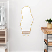 Specchio da Parete-Specchio a Muro-Specchio Decorativo Dorato 80x35 cm