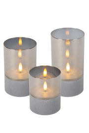 Lampada da tavolo classica VELAS 3 LED vetro grigio Lucide