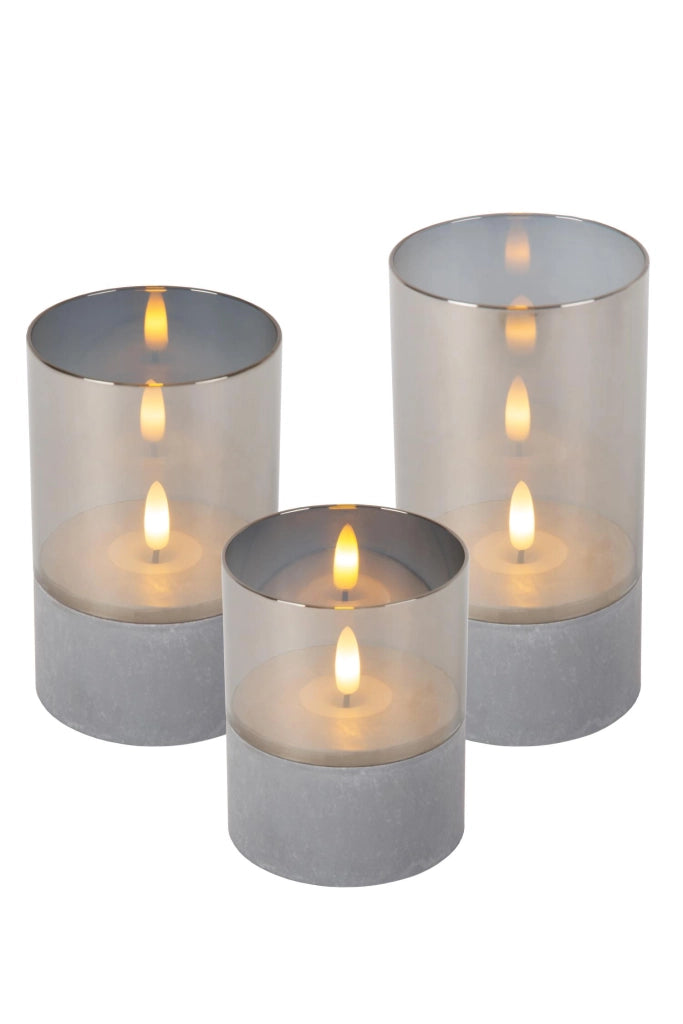 Lampada da tavolo classica VELAS 3 LED vetro grigio Lucide
