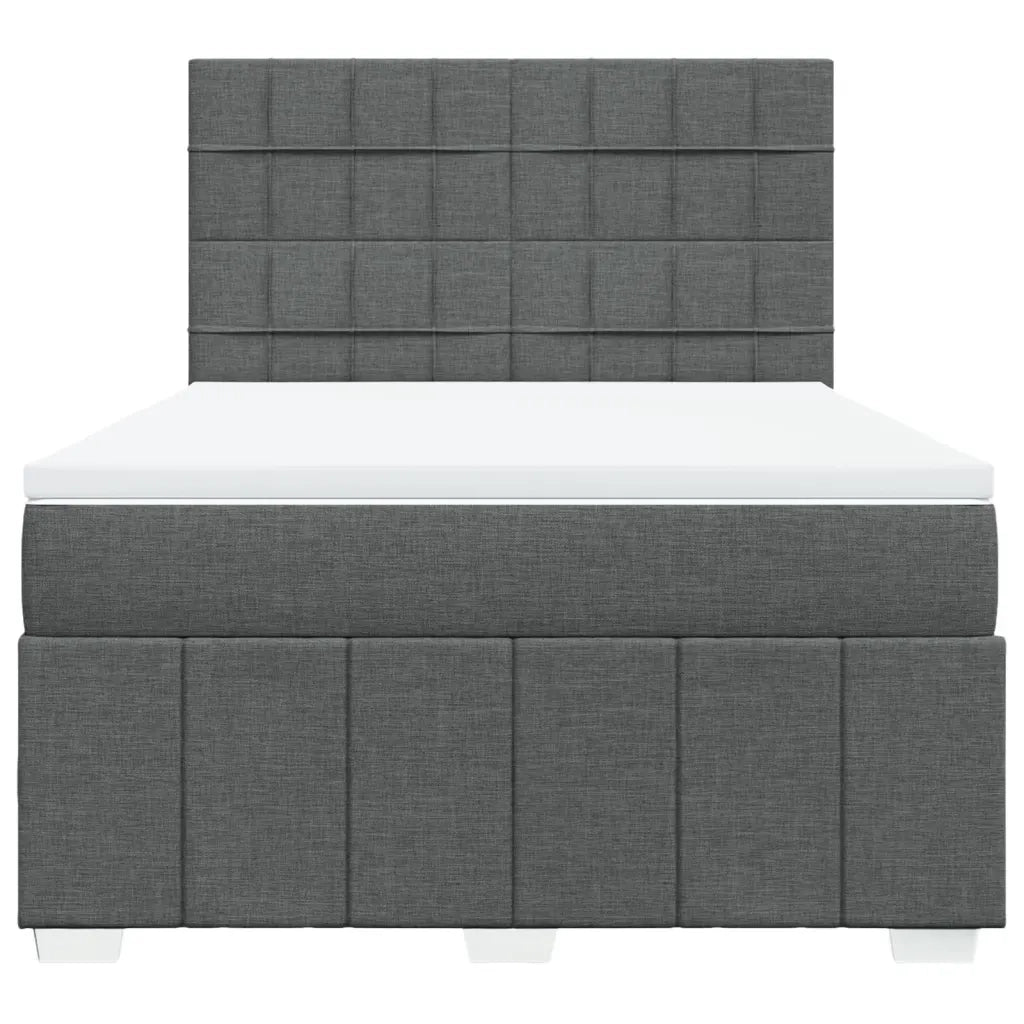 Giroletto a Molle con Materasso Grigio Scuro 140x190 cm Tessuto