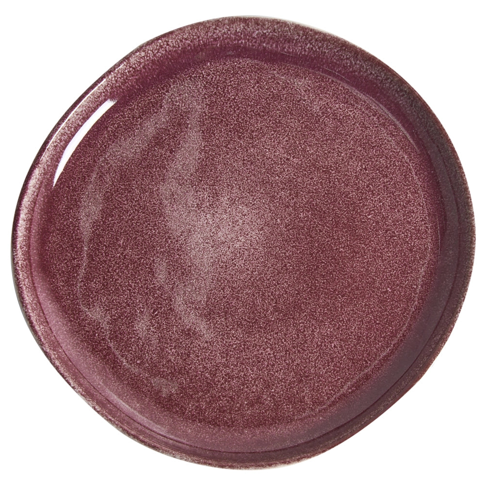 Set di 24 stoviglie in gres caolino fatto a mano con smalto reattivo bordeaux Cucina Sala da pranzo