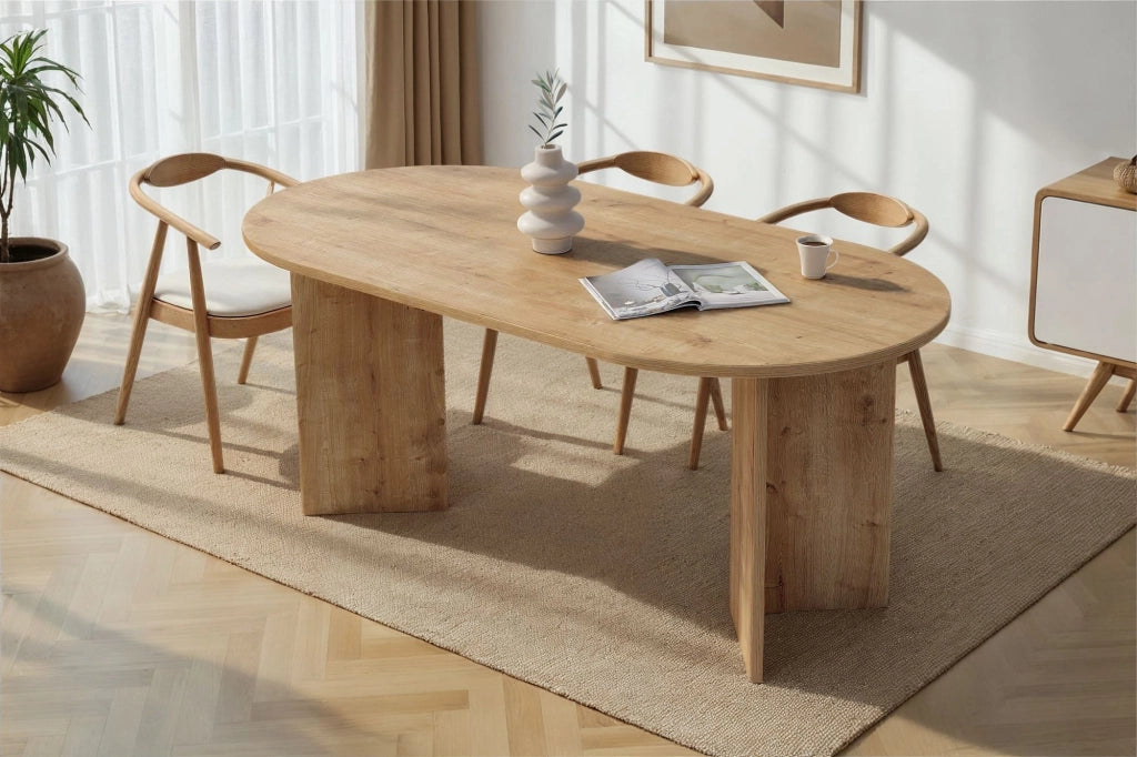 Tavolo da pranzo in legno "Sablin" 180 x 90 x 75 cm - Rovere zaffiro